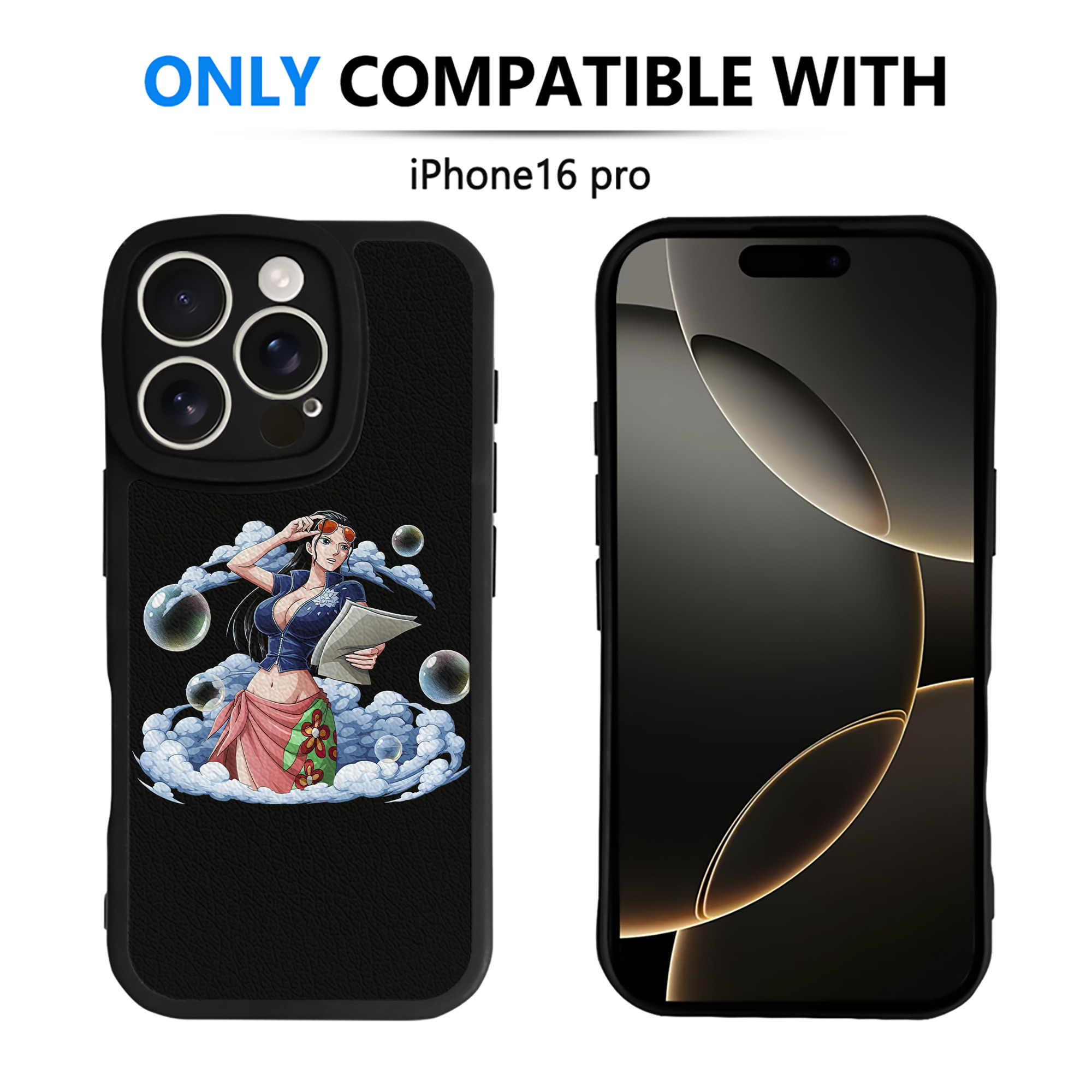 （画像用） ワンピース ニコ・ロビン ONE PIECE Nico Robin 【iPhone 16シリーズ対応】シリコンスマホケース（レザー調） 材質：シリコン